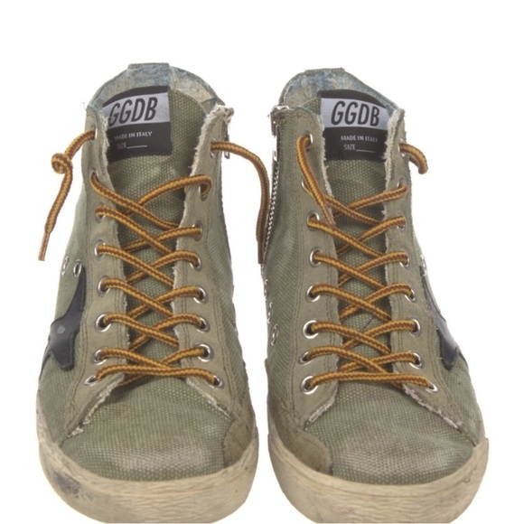 Military Green Authentic Golden Goose High Top sneakers - Picture 2 of 5